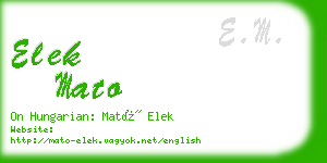 elek mato business card